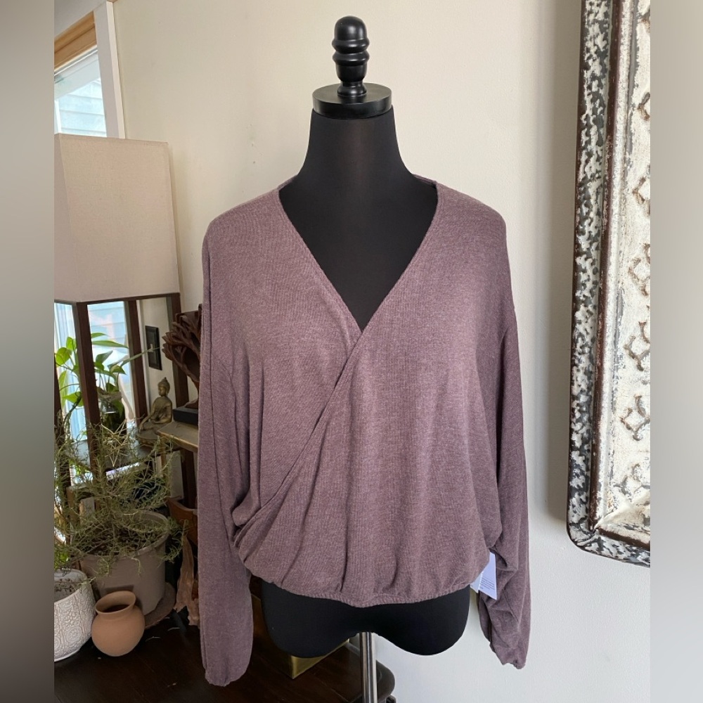 LAST DAY ON POSH 8/15/26 Beyond Yoga Truffle Brown Wrap Style Top